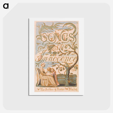 アートポストカード-Songs of Innocence, Plate 2, Title Page - ウィリアム ブレイク Postcard.