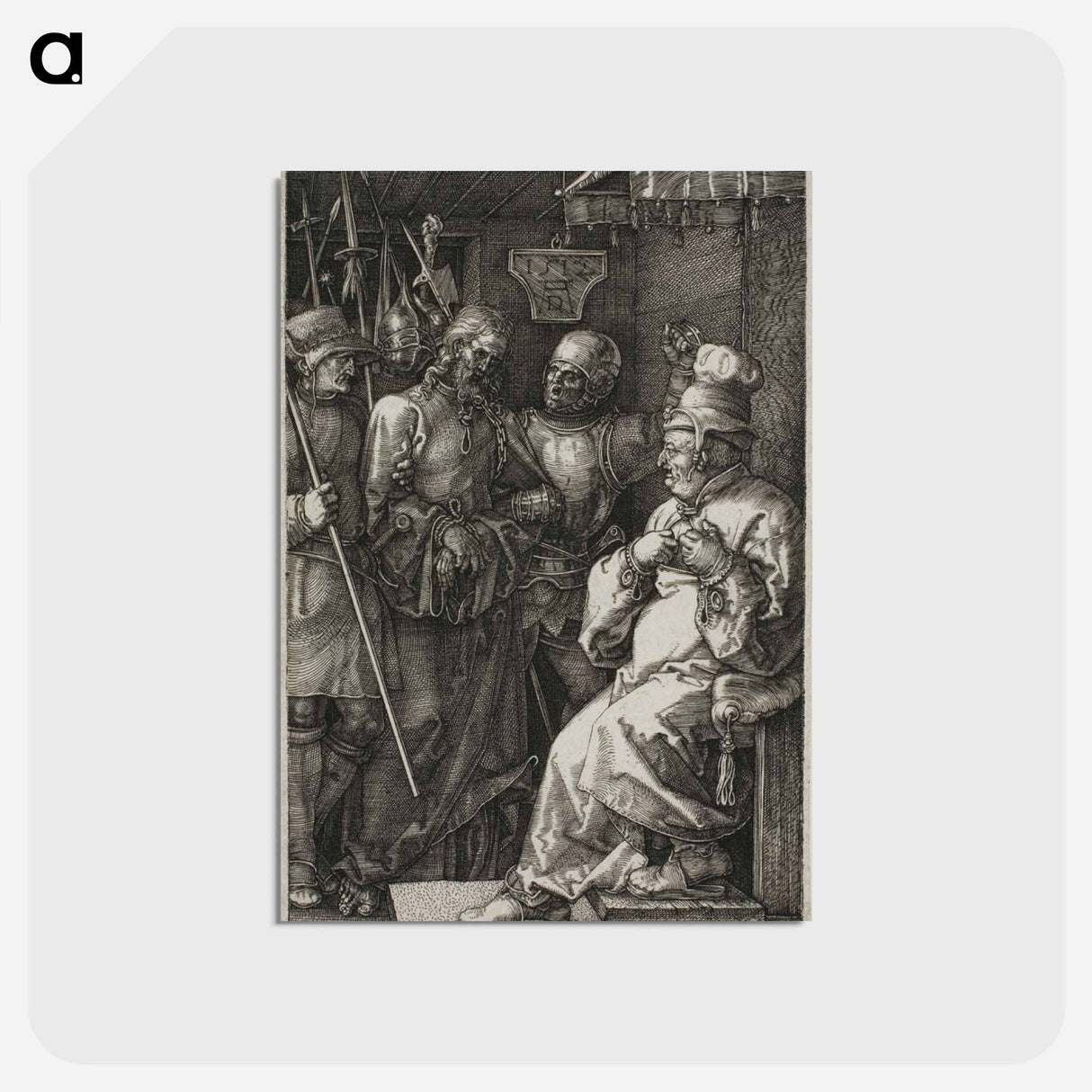 アートポストカード-Christ before Caiaphas - アルブレヒト デューラー Postcard.