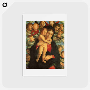 アートポストカード-Madonna and Child with Cherubs - アンドレア マンテーニャ Postcard.