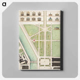 Jardin Public, Champs Elysées - アンティーク地図 Canvas.