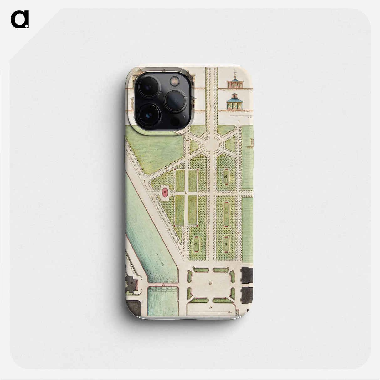 Jardin Public, Champs Elysées - アンティーク地図 Phone Case.