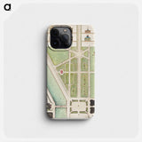 Jardin Public, Champs Elysées - アンティーク地図 Phone Case.