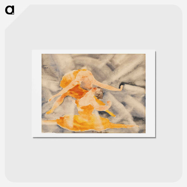 アートポストカード-Two Women Acrobats - チャールズ デムス Postcard.