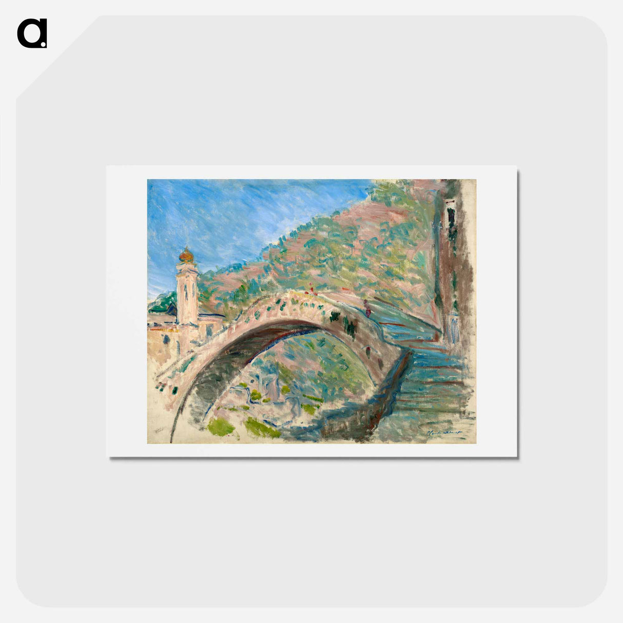 Bridge at Dolceacqua - クロード モネ Postcard.