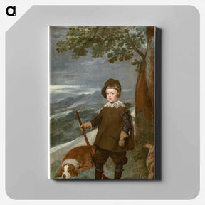 アートパネル-Prince Balthasar Carlos dressed as a Hunter - ディエゴ ベラスケス Canvas.