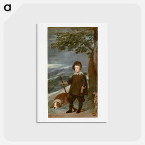アートポストカード-Prince Balthasar Carlos dressed as a Hunter - ディエゴ ベラスケス Postcard.
