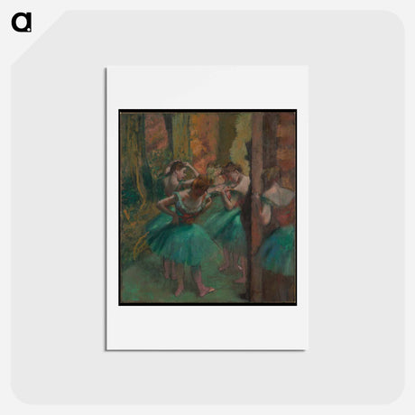 アートポストカード-Dancers, Pink and Green - エドガー ドガ Postcard.