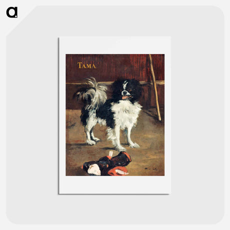 アートポストカード-Tama, the Japanese Dog - エドゥアール マネ Postcard.