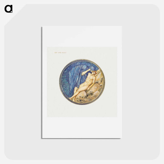 アートポストカード-Day and Night from The Flower Book - エドワード バーン ジョーンズ Postcard.