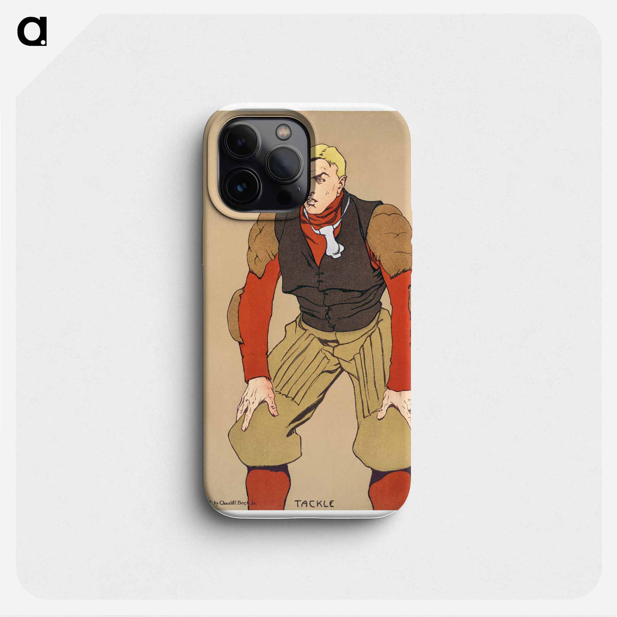 American football player print in high resolution by Edward Penfield - Edward Penfield Phone Case.