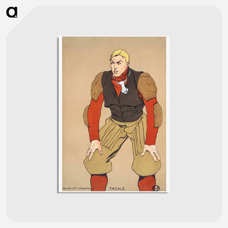 アートポストカード-American football player print in high resolution by Edward Penfield - エドワード ペンフィールド Postcard.