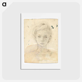 アートポストカード-Portrait of a Girl - エゴン シーレ Postcard.