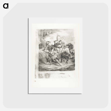 アートポストカード-イエロー - ウジェーヌ ドラクロワ Postcard.