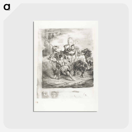 アートポストカード-イエロー - ウジェーヌ ドラクロワ Postcard.