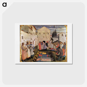 アートポストカード-Sepulchring of Saint Cosmas and Saint Damian - フラ アンジェリコ Postcard.