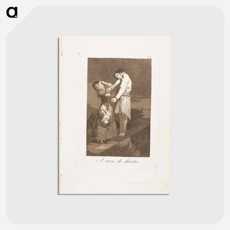 アートポストカード-Out Hunting for Teeth - フランシスコ デ ゴヤ Postcard.