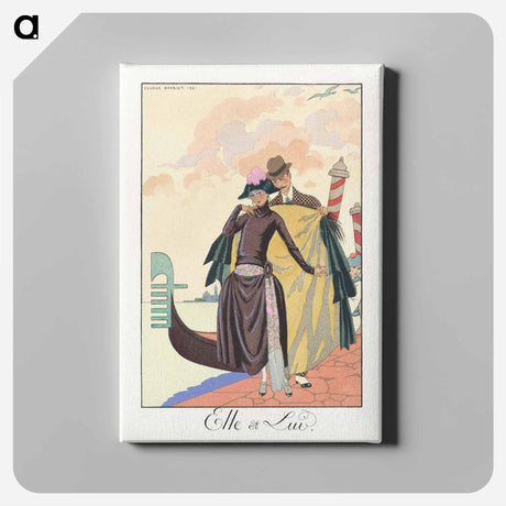 アートパネル-Elle et Lui - ジョージ バービエ Canvas.
