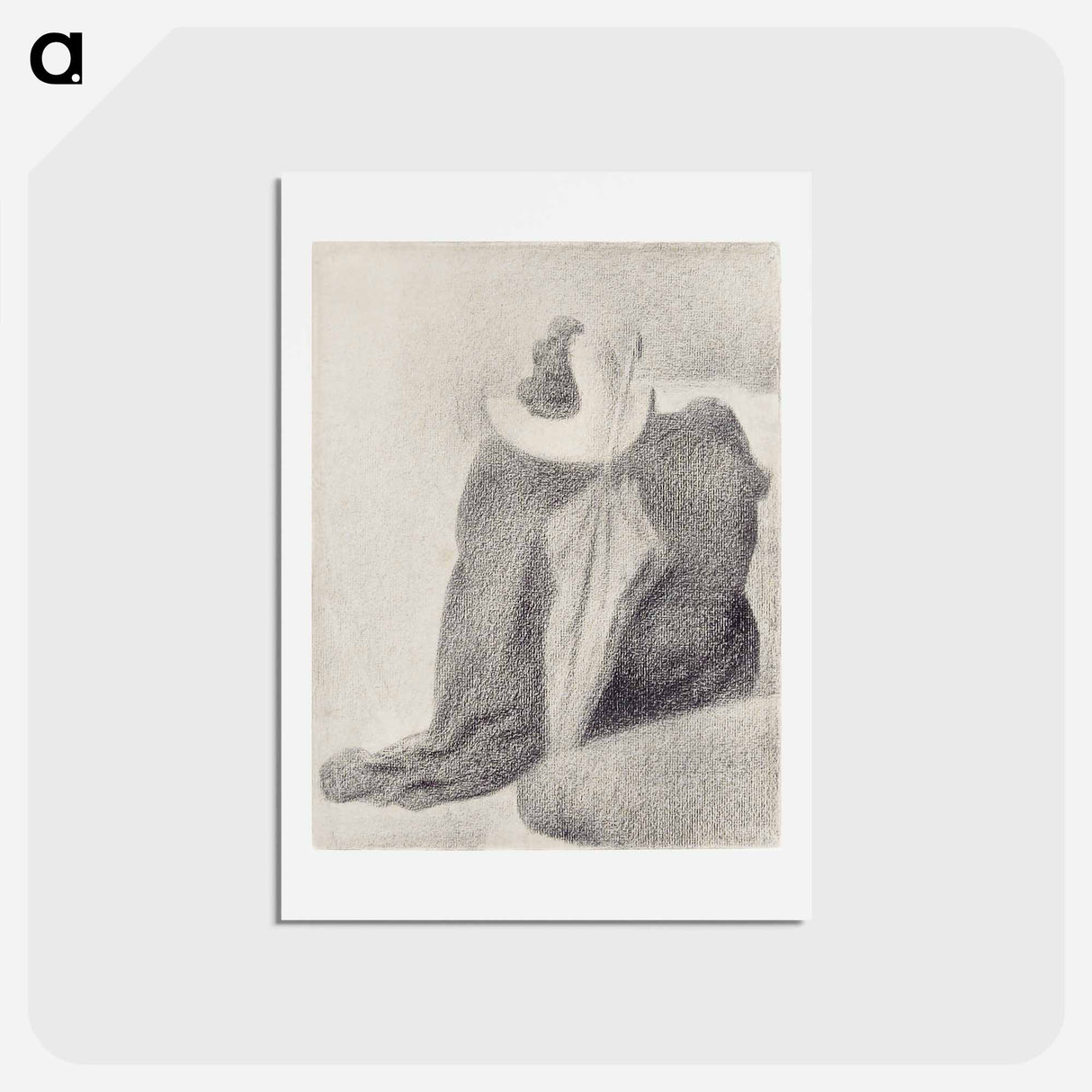 アートポストカード-Still Life With Hat, Parasol, and Clothes on a Chair - ジョルジュ スーラ Postcard.