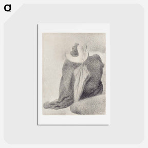 アートポストカード-Still Life With Hat, Parasol, and Clothes on a Chair - ジョルジュ スーラ Postcard.