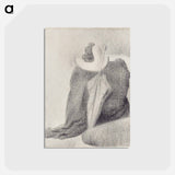 アートポストカード-Still Life With Hat, Parasol, and Clothes on a Chair - ジョルジュ スーラ Postcard.
