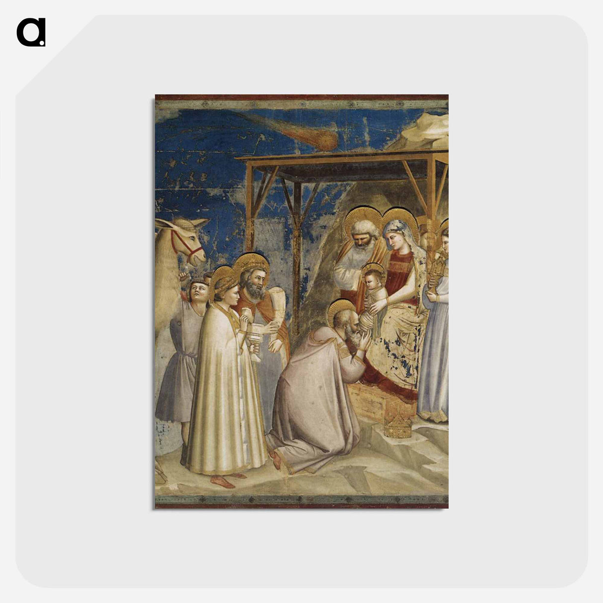 アートポストカード-Adoration of the Magi - ジョット ディ ボンドーネ Postcard.