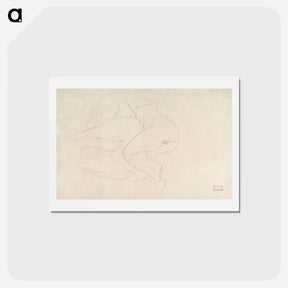 アートポストカード-Two Women Friends Reclining - グスタフ クリムト Postcard.