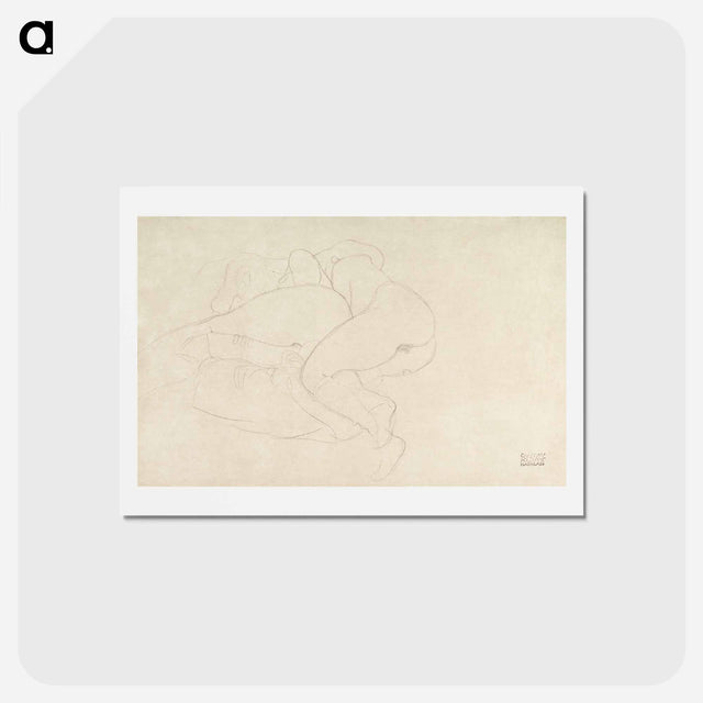 アートポストカード-Two Women Friends Reclining - グスタフ クリムト Postcard.