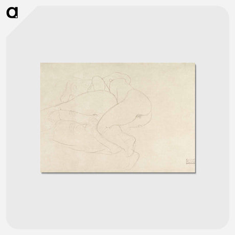 アートポストカード-Two Women Friends Reclining - グスタフ クリムト Postcard.