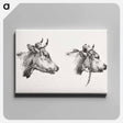 アートパネル-Two bull heads by Jean Bernard - ジャン ベルナール Canvas.