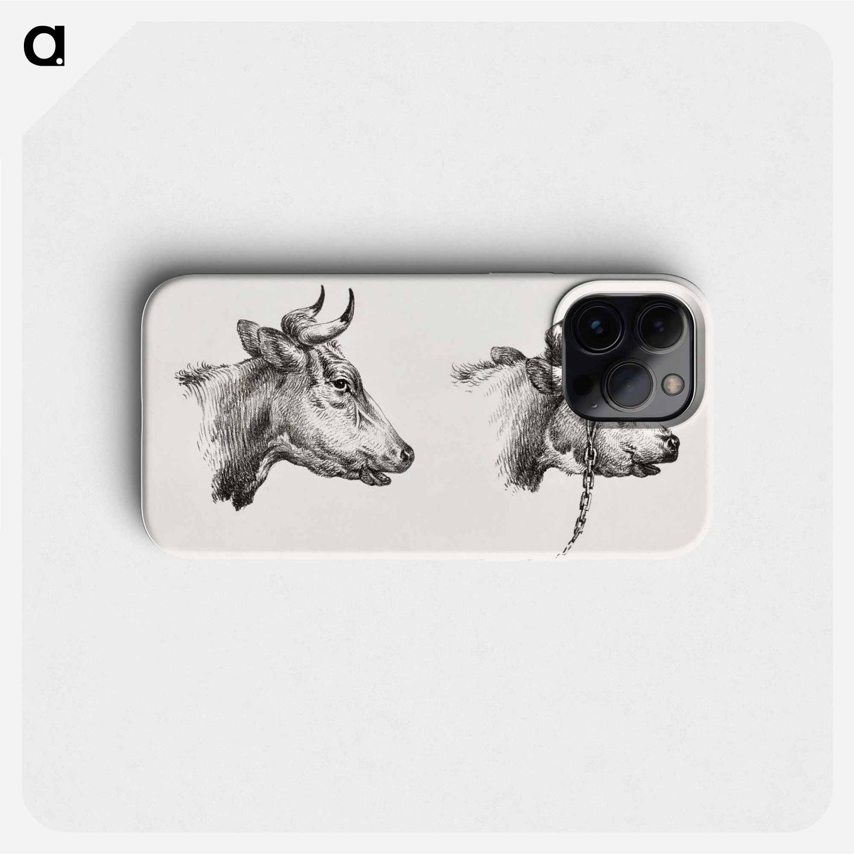 Two bull heads by Jean Bernard - Jean Bernard Phone Case.