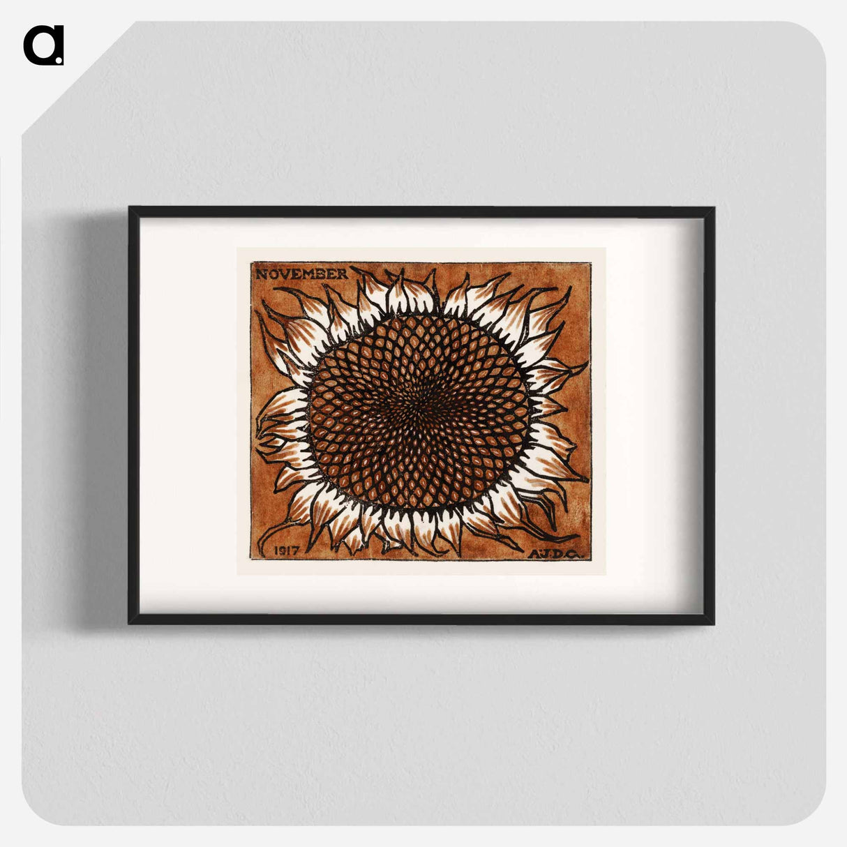 November Sunflower - Julie de Graag Poster.