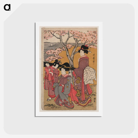 アートポストカード-Gotenyama no hanami migi - 喜多川 歌麿 Postcard.