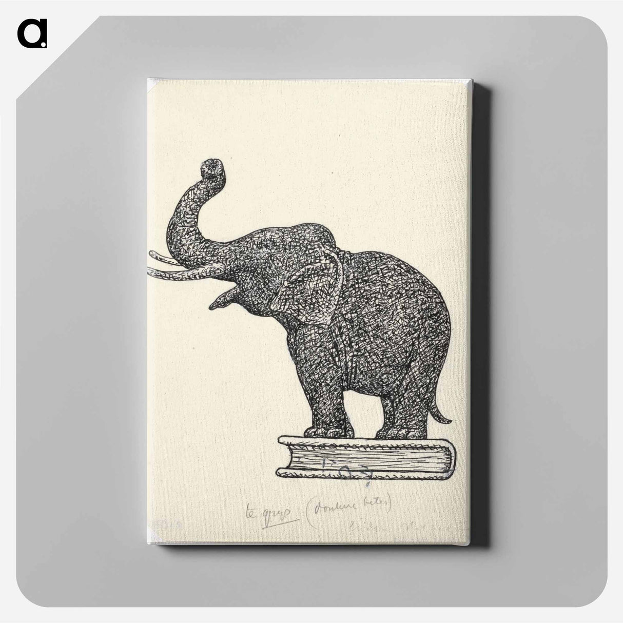 Olifant op boek - レオ ヘステル Canvas.