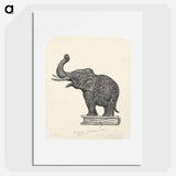 Olifant op boek - Leo Gerstel Poster.