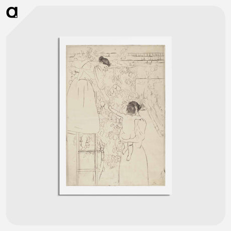 アートポストカード-Gathering Fruit - メアリー カサット Postcard.