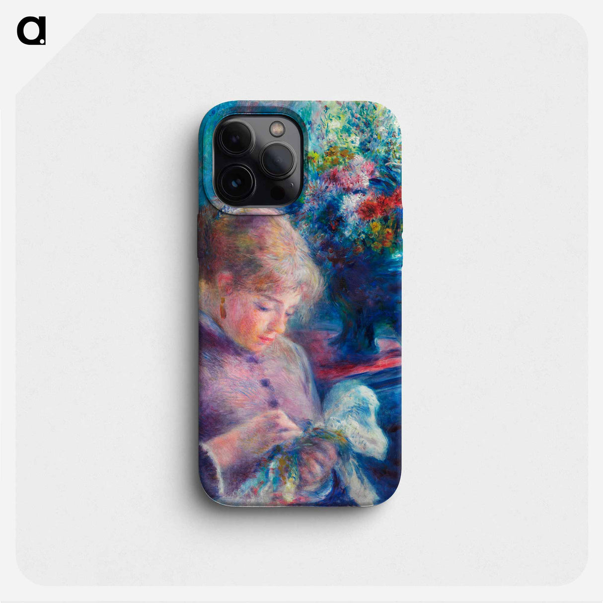 Young Woman Sewing - Pierre Auguste Renoir Phone Case.