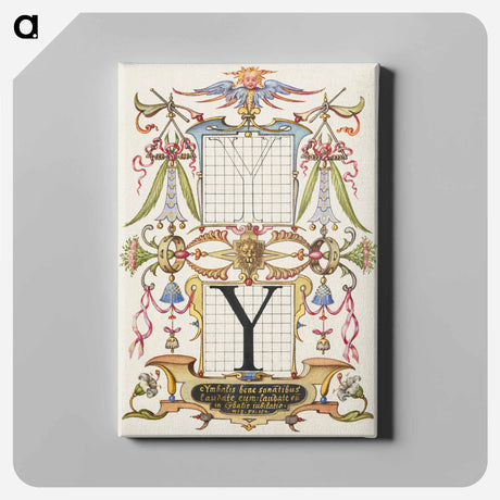アートパネル-Guide for Constructing the Letter Y from Mira Calligraphiae Monumenta
 - 書道のお手本 Canvas.