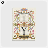 アートポストカード-Guide for Constructing the Letter Y from Mira Calligraphiae Monumenta
 - 書道のお手本 Postcard.