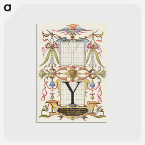 アートポストカード-Guide for Constructing the Letter Y from Mira Calligraphiae Monumenta
 - 書道のお手本 Postcard.