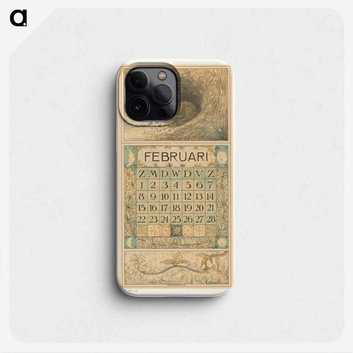 Kalenderblad februari met konijn - テオ ヴァン ホイテマ Phone Case.