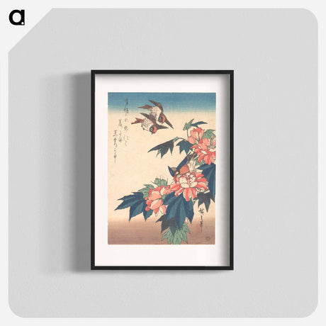 アートポスター-Egret in Iris and Grasses
 - 歌川 広重 Poster.