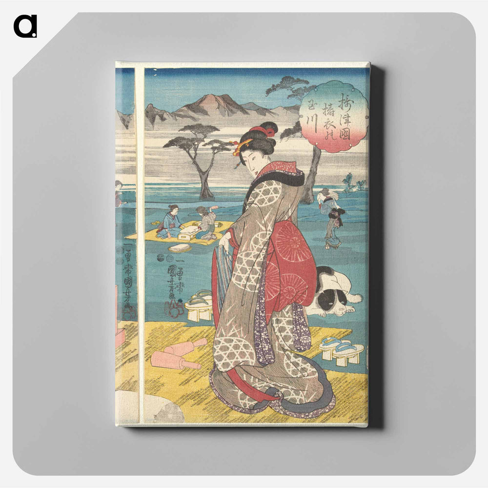 De Toi Tama rivier in de provincie Settsu - 歌川 国芳 Canvas.