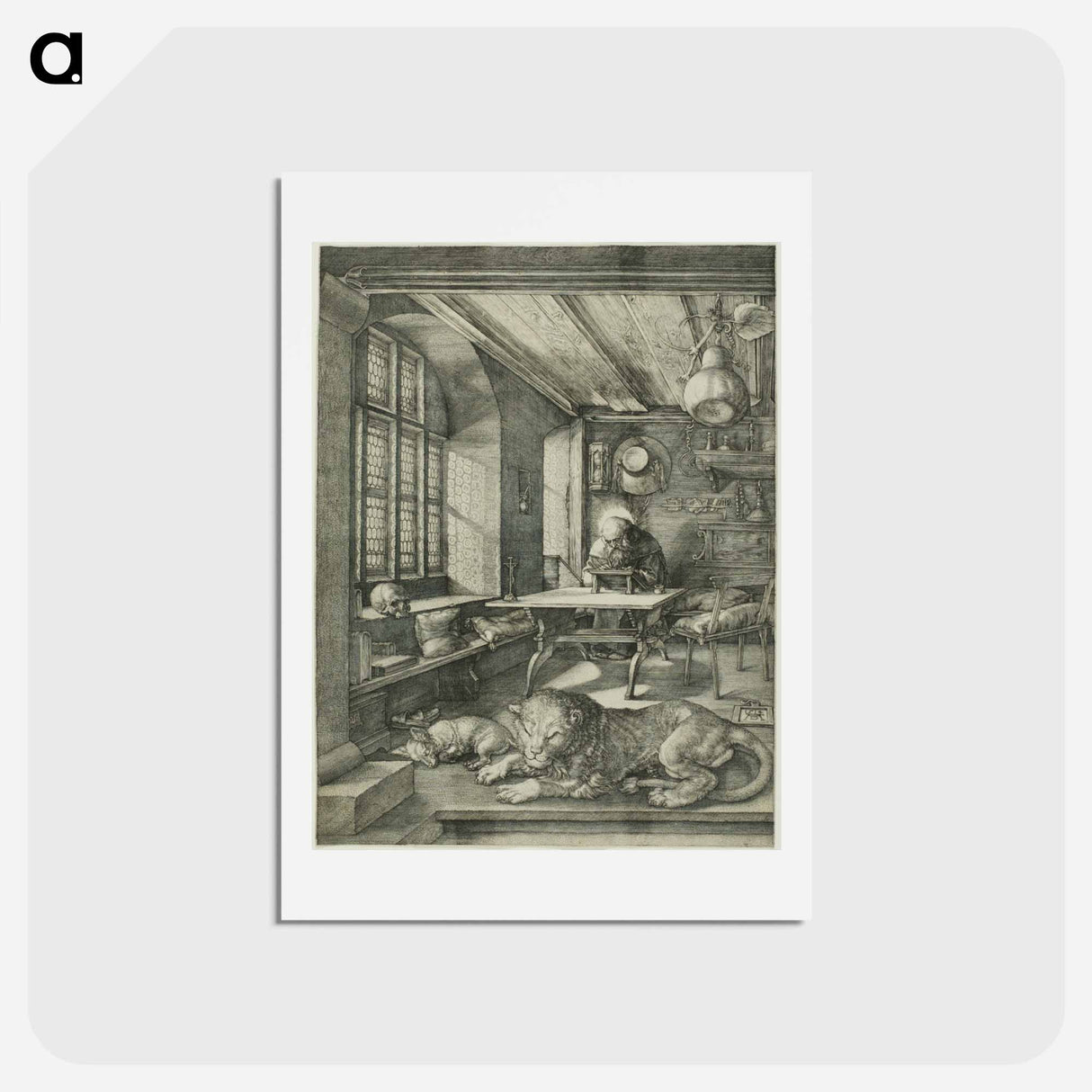 アートポストカード-St. Jerome in His Study - アルブレヒト デューラー Postcard.