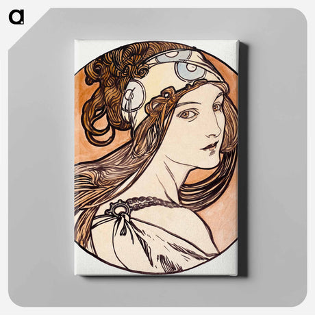 アートパネル-Stained glass window for the facade of the Fouquet boutique - アルフォンス ミュシャ Canvas.