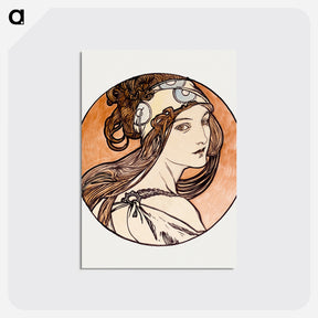 アートポストカード-Stained glass window for the facade of the Fouquet boutique - アルフォンス ミュシャ Postcard.
