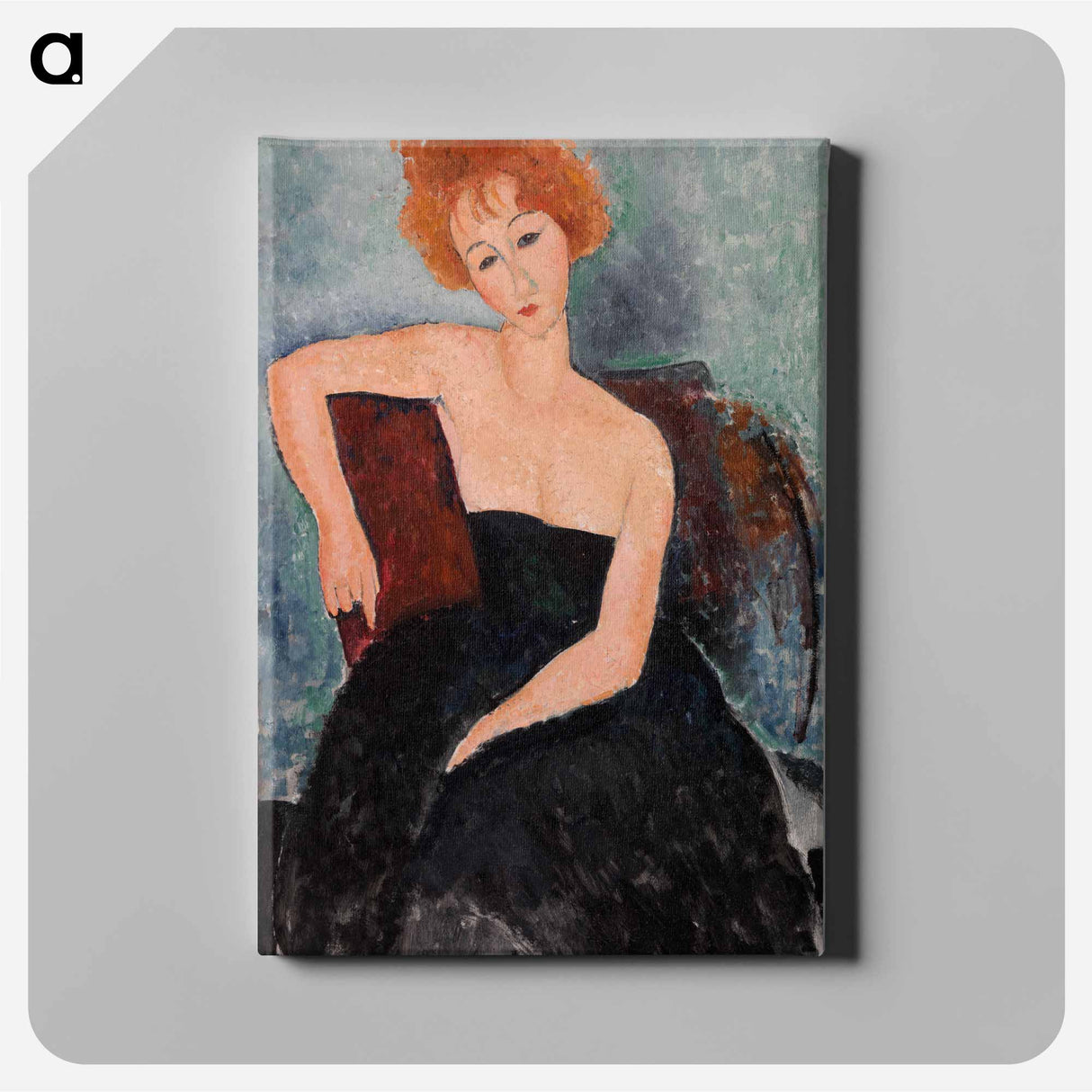 Redheaded Girl in Evening Dress - アメデオ モディリアーニ Canvas.