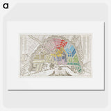 Plattegrond van Amsterdam met verdeling in halve brigades en bataljons van de Nationale Garde - アンティーク地図 Poster.