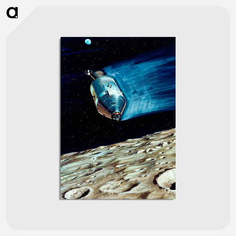アートポストカード-Lunar Subsatellite Ejection - アポロ月面着陸 Postcard.