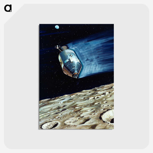 Lunar Subsatellite Ejection - アポロ月面着陸 Postcard.