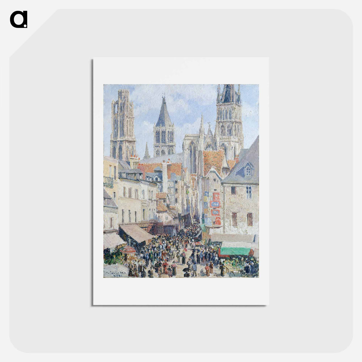 アートポストカード-Grocery Street, Rouen - カミーユ ピサロ Postcard.
